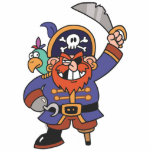 Ginger pirate with Parrot Acrylic Cut Outs