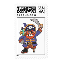 Ginger pirate with Parrot Stamp