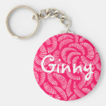 Ginger Red Japanese Tropical Fans Key Chain