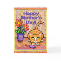 Ginger Tabby Cat Mother's Day Greeting Card