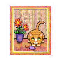"Ginger Tabby Cat Playing" posters