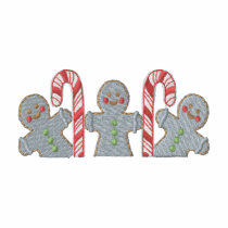 Gingerbread and Canes embroidered shirts
