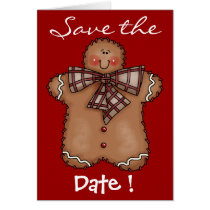 Gingerbread Boy Save the Date Card by SRF