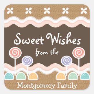 Gingerbread Candyland Holiday Stickers