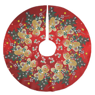 gingerbread christmas tree skirts zazzle gingerbread christmas tree skirts zazzle