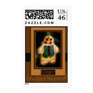 Gingerbread cookie Christmas postage stamp stamp