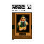 Gingerbread cookie Christmas postage stamp