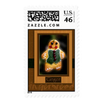 Gingerbread cookie Christmas postage stamp