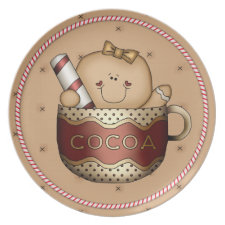 Gingerbread Cookie Cutie Candy Cane Christmas Plate