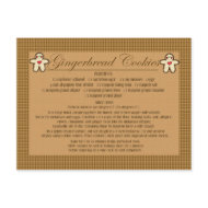 gingerbread cookie recipe cards postcard