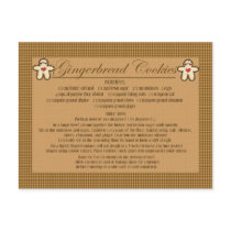 gingerbread cookie recipe cards postcards