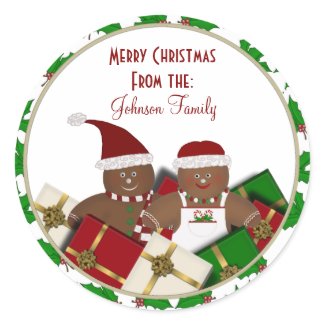 Gingerbread Couple Christmas Labels/Stickers sticker
