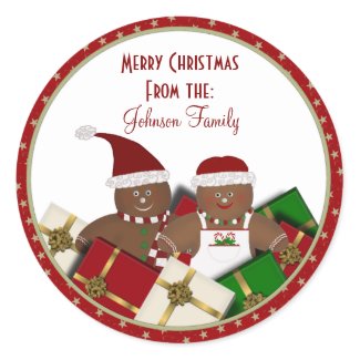Gingerbread Couple Christmas Labels/Stickers sticker