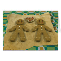 Gingerbread couple - gay cards