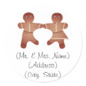Gingerbread Couple Holiday Address Labels stickers
