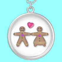 "Gingerbread couple in love" Necklace by Artists4God "Gingerbread couple in love" Necklace