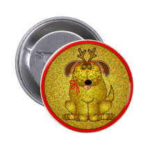 Gingerbread Dog Pinback Button