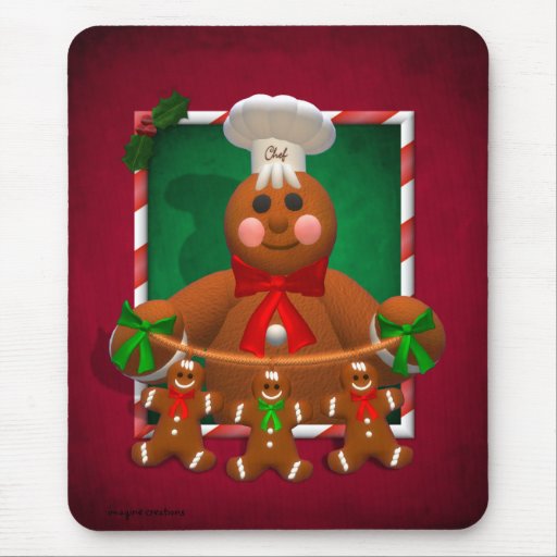 Gingerbread Family: Funny Baker Mouse Pads