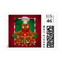 Gingerbread Family: Funny Baker Postage Stamps