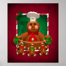 Gingerbread Family: Funny Baker Print