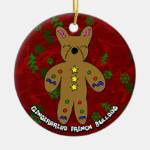 Gingerbread French Bulldog Christmas Ornament