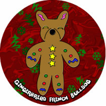 Gingerbread French Bulldog Christmas Ornament photo sculptures