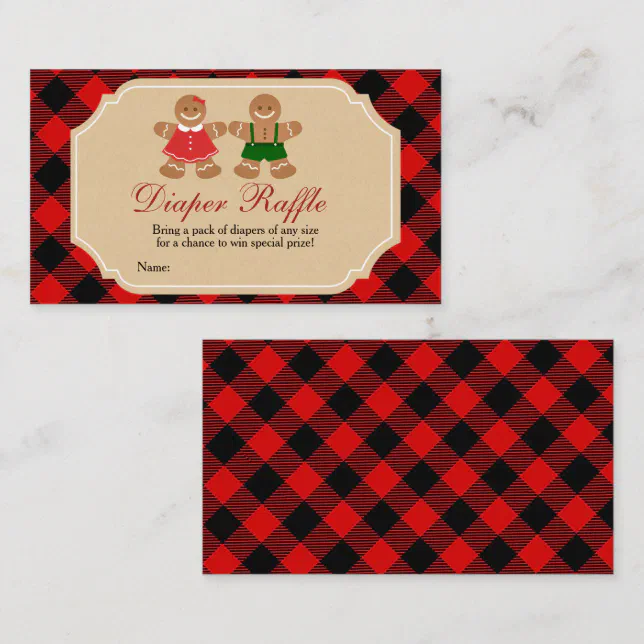 Gingerbread Gender Reveal Diaper Raffle Enclosure Card Zazzle