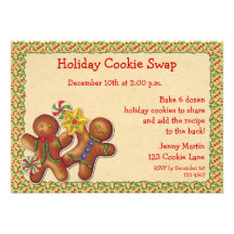 Gingerbread Holiday Cookie Swap Invitation