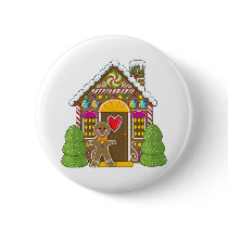 Gingerbread House and Man Button