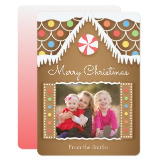 Gingerbread House Christmas Photo Card