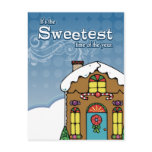 Gingerbread House Christmas Postcard