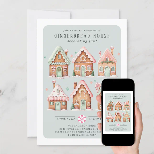 Gingerbread House Decorating Party Invitation Zazzle