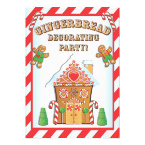Gingerbread House Decorating Party Invitations