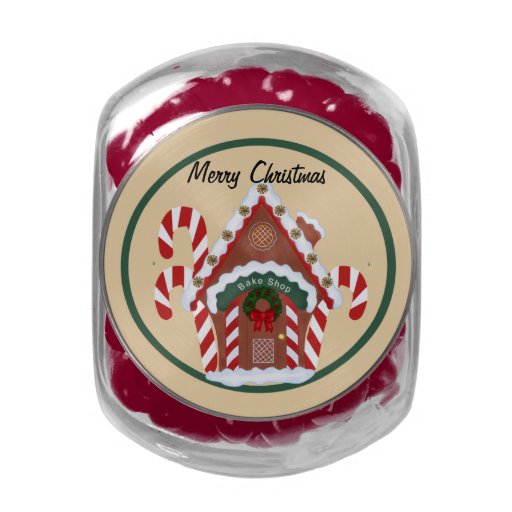Gingerbread House Glass Candy Jar Zazzle