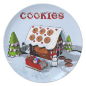 Gingerbread House Holiday Cookie Plates