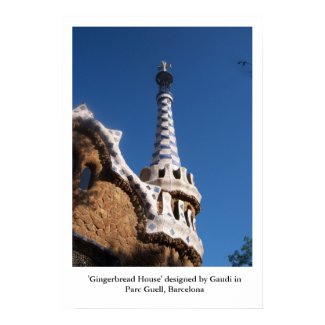 Gingerbread House in Parc Guell, Barcelona print