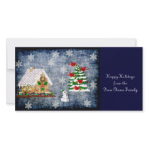 Gingerbread House In Snow photo cards