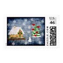 Gingerbread House In Snow postage