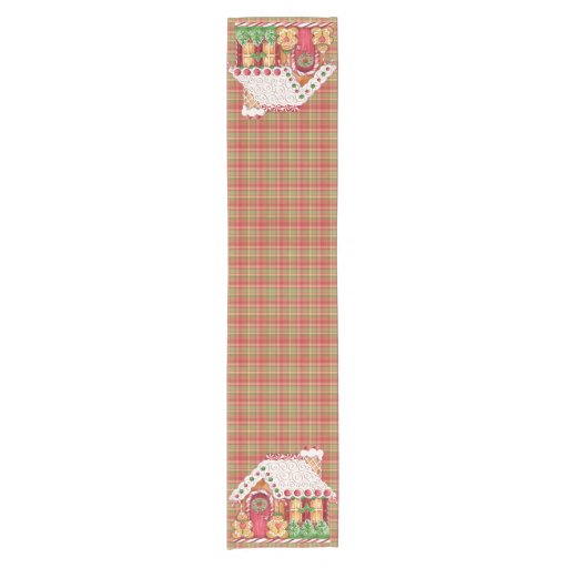 Table Short Gingerbread  House Runner short runners on Table Plaid  Runner  table