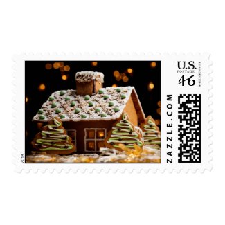 Gingerbread house postage