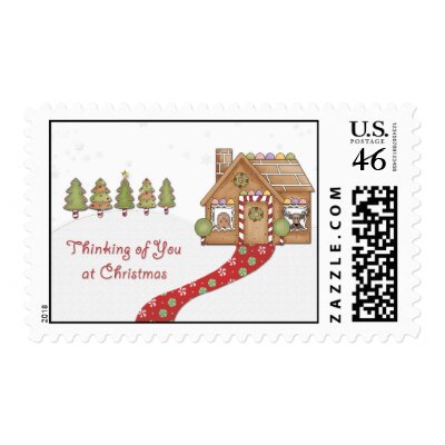 Gingerbread House Postage Stamp