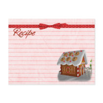 Gingerbread house recipe card postcard by camerashyphotos Gingerbread house recipe card postcard