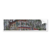 gingerbread house Savannah Georgia art painting bumper stickers by dereklovessheila gingerbread house Savannah Georgia art painting bumper stickers