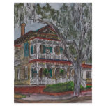 gingerbread house Savannah Georgia art painting letterhead