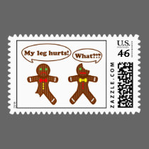 Gingerbread Humor Postage Stamps