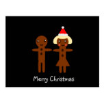 Gingerbread Man and Girl  Merry Christmas 2 Postcard