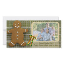 Gingerbread Man And Ribbon Photo Holiday Card Photo Greeting Card