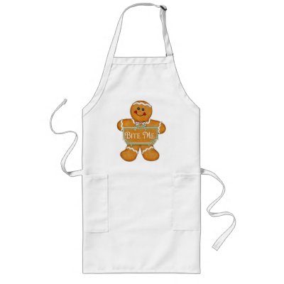 Gingerbread Man - Bite Me aprons