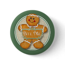 Gingerbread Man - Bite Me buttons by Spice Gingerbread Man - Bite Me buttons