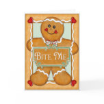 Gingerbread Man "Bite Me" Greeting Cards